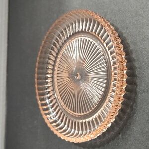Vintage Queen Mary Pink Depression Glass Round Small Serving Dish